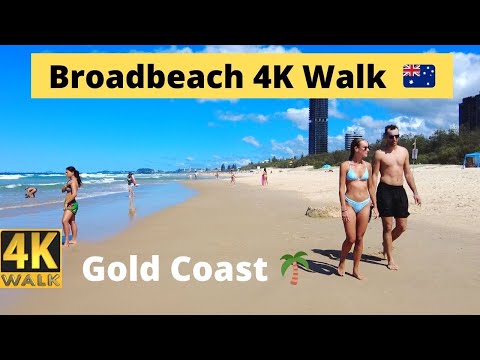 Broadbeach Gold Coast 🌴 4K Beach Walk Tour