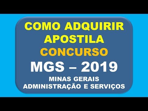 Baixar Apostila Concurso MGS 2019 - Minas Gerais Administração e Serviços