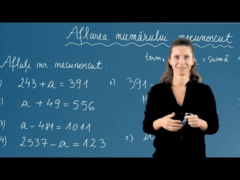 Aflarea numărului necunoscut - Matematica - Clasa IV-a