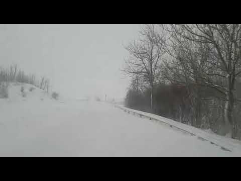 Drum înzăpezit în județul Constanța