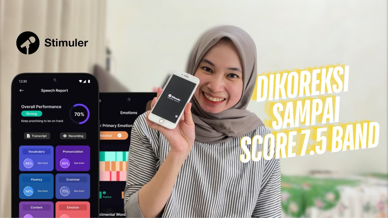 APLIKASI STIMULER   LATIHAN SPEAKING IELTS DIKOREKSI ROBOT AI! DIKOREKSI SAMPAI TEMBUS BAND 7.5!!