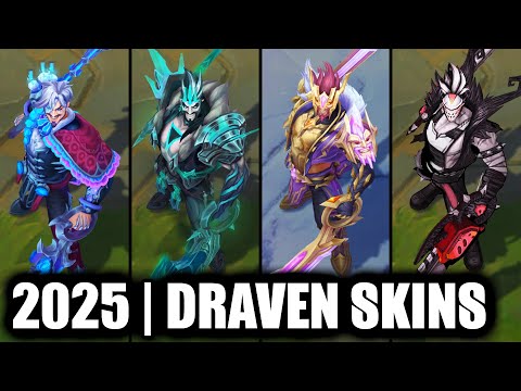 ALL DRAVEN SKINS SPOTLIGHT 2025 | League of Legends