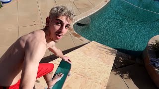 WE BUILT A GIANT RAMP FROM OUR ROOF INTO THE POOL!! *insane* | FaZe Rug