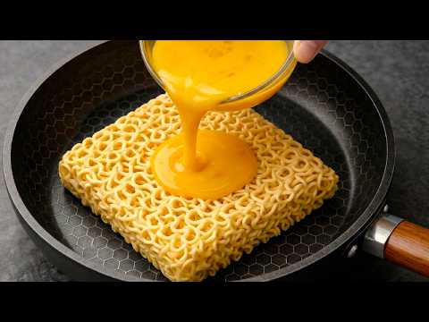 Quick recipe! I cook it almost every day! Pour eggs over instant noodles!