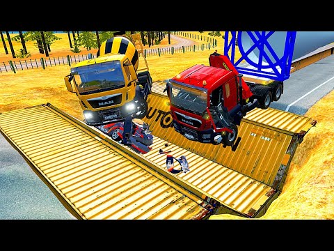 Cars vs Upside Down Speedbumps - BeamNG.Drive