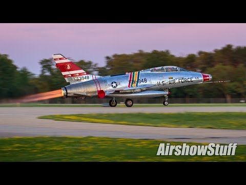 F-100 Super Sabre Twilight Afterburner - EAA AirVenture Oshkosh 2015