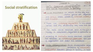 ch.1 Social Structure, Stratification and Social Processes in Society class 11 Sociology (book- 2)