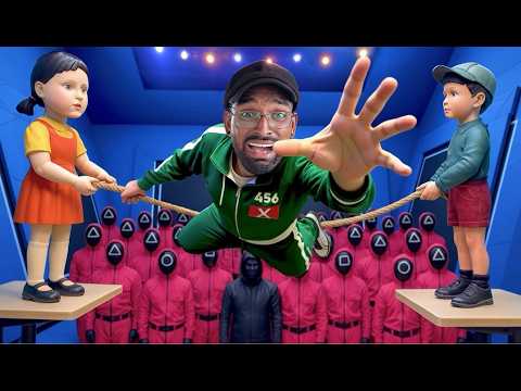 Squid Game in a Magical Trampoline Park 🎭