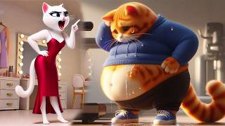 Kitten make fun of fat kitten ( all parts )  #cat #cutecat #aicat #shorts