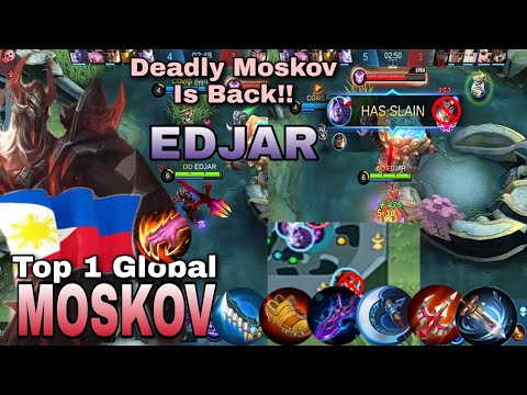 MOSKOV BACK IN META | CRAZY DAMAGE | TOP 1 GLOBAL MOSKOV BY EDJAR - MLBB