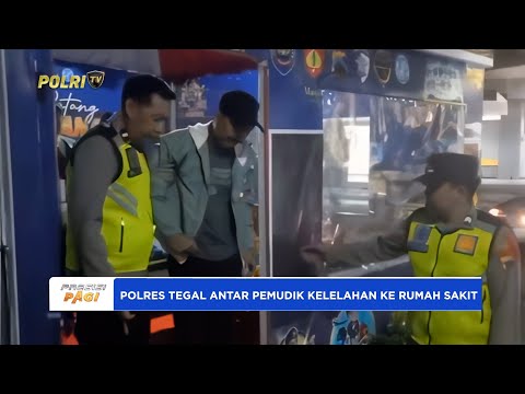 POLRES TEGAL ANTAR PEMUDIK KELELAHAN KE RUMAH SAKIT