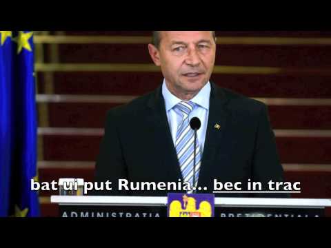 Traian Basescu ciuruieste si limba engleza!