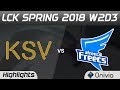 KSV Vs AFS Highlights Game 2 LCK Spring 2018 W2D3 KSV Vs Afreeca Freecs By Onivia