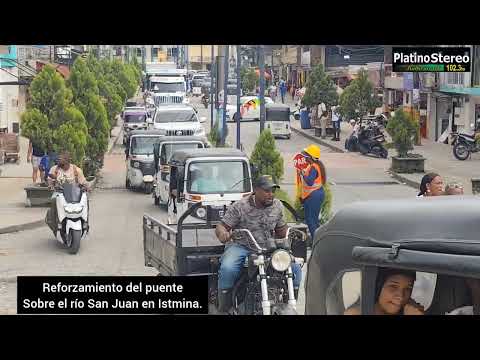 Realizan trabajos de reforzamiento del puente sobre el río San Juan en Istmina 