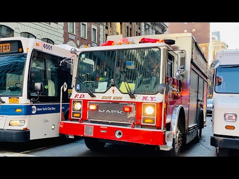 FDNY BATTALION 7, FDNY ENGINE 3 & FDNY HIGH RISE 1 UNIT RESPONDING INTO A 10-76 HIGH RISE FIRE, NYC.