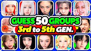 GUESS 50 KPOP GROUPS - 3RD to 5TH GENERATION 🔥 | KPOP QUIZ 2026