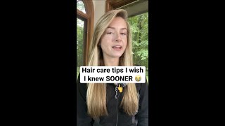 Here are the top 3 hair care tips I wish I knew A LOT sooner 😭 #haircaretips #shorts #hairgrowth