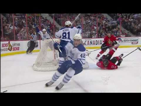 Bozak Goal - Leafs 2 vs Sens 0 - Jan 1st 2011 (HD)
