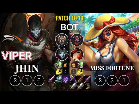 HLE Viper Jhin vs Miss Fortune Bot - KR Patch 10.19