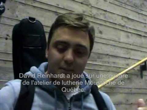 Entrevue avec David Reinhardt à Québec (11 août 2012)