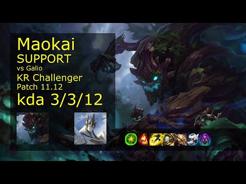 Maokai Support vs Galio - KR Challenger 3/3/12 Patch 11.12 Gameplay // [롤] 마오카이 vs 갈리오 서폿