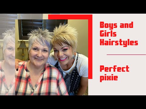 Gray pixie for women over 60 from YouTube
