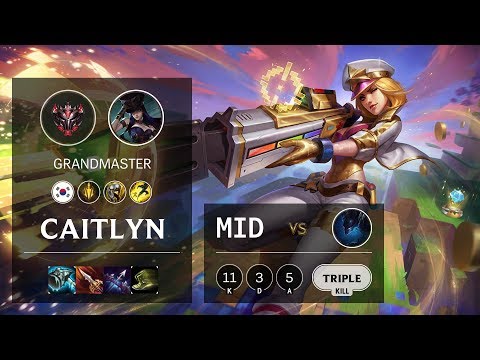 Caitlyn Mid vs Nocturne - KR Grandmaster Patch 10.5