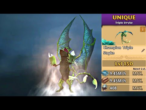 CHAMPION TRIPLE STRYKE Max Level 150 Titan Mode - Dragons:Rise of Berk