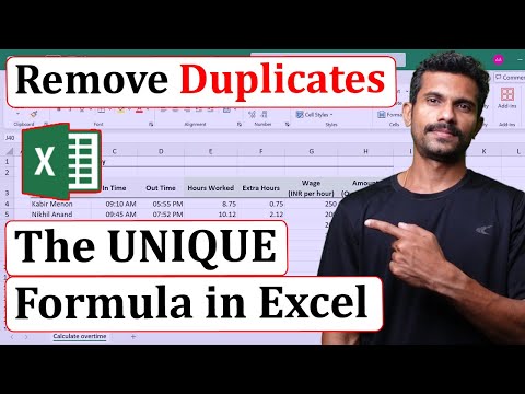 Excel formula to remove Duplicates