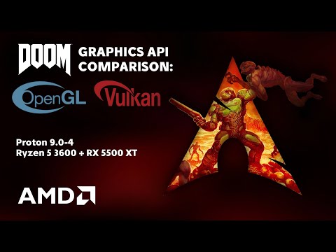 Doom (2016) graphics api comparison (in linux) opengl 4.6 and vulkan 1.4.318