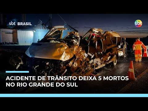 Acidente entre van da Saúde e carreta deixa cinco mortos no Rio Grande do Sul | #SBTBrasil