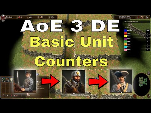 What are the basic unit counters in AoE 3 DE?