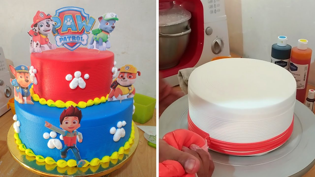 PASTEL DE PAW PATROL | torta de paw patrol facil con crema chantilly