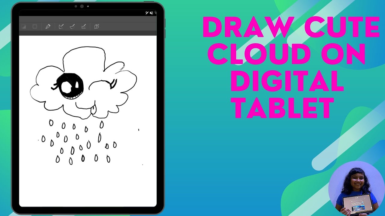 How to Draw Cute Cloud on Samsung Galaxy Tab S7 with Free Clip Art Studio