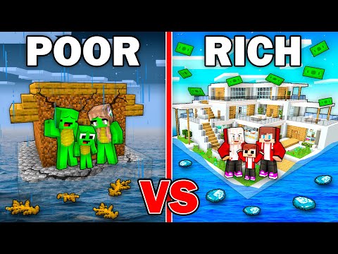 Mikey POOR vs JJ RICH Water House Survival Battle in Minecraft (Maizen)