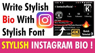 Write Instagram Bio With Stylish Font - INSTAGRAM TIPS