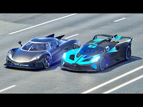 Bugatti Bolide vs Koenigsegg Jesko Absolut - Drag Race 20 kM