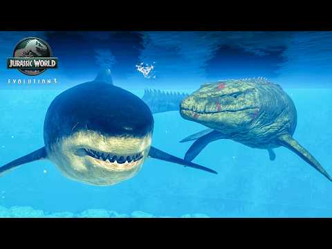Megalodon vs Mosasaurus – The Most Insane Ocean Battle Ever! (Jurassic World Evolution 3)