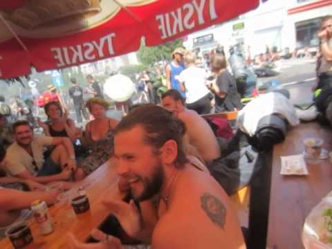 Syama Rasa Leads Harinama by Kostrzyn Train Station After Woodstock (1 of 3)