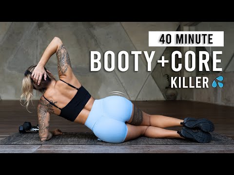 40 MIN KILLER BOOTY & CORE Workout | Lower Body & Abs | With Weights, No Repeat