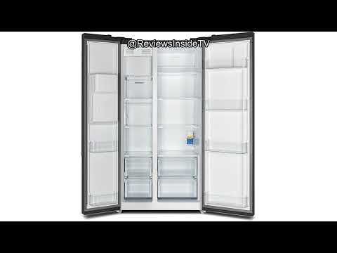 Forno Salerno 36" Side by Side 20 Cu.Ft Free Standing Black Fridge - Stainless Steel Refrigerator with Ice Maker & Decorative Grill - Touch Control Kitchen Fridge with Child Lock and Vacation mode video review thumbnail
