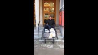 Stepless by Guldmann: Model C, SLP10 combined platform lift and stairs - baby buggy
