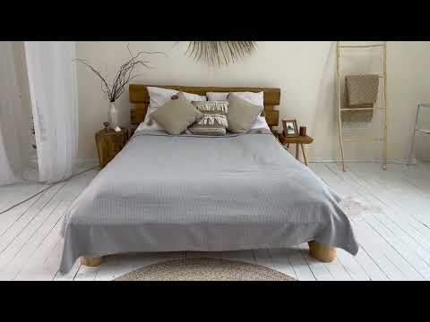 Плед покрывало SOFT, 100% коттон, Серый цвет (Размера и цвета в ассортименте) - фото 1 - id-p2126069690