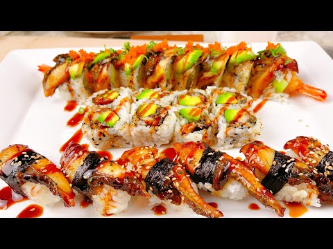 Dragon Sushi Roll, Eel Avocado, Unagi Don, Eel Nigiri 寿司卷