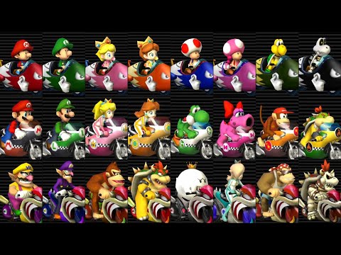 Mario Kart Wii // All Playable Characters [Bikes]