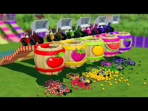 TRANSPORTING FRUITS WITH CLAAS WHEEL LOADERS AND MINI TRAILERS - Farming Simulator 22