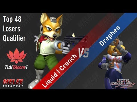 Full Bloom 4 - Liquid | Crunch (Fox) vs. Drephen (Sheik) - SSBM - Top 48 Losers Qualifier