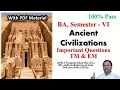 Ancient Civilization Sem 6 Imp Questions BA 6th Sem History Imp Questions