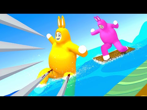 INSANE Water Death Slide Survival - Super Bunny Man (Funny Moments)