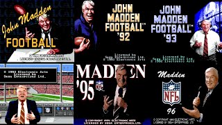 Every John Madden NFL Football Sega Genesis Opening Intro 91 92 93 CE 94 95 96 97 98